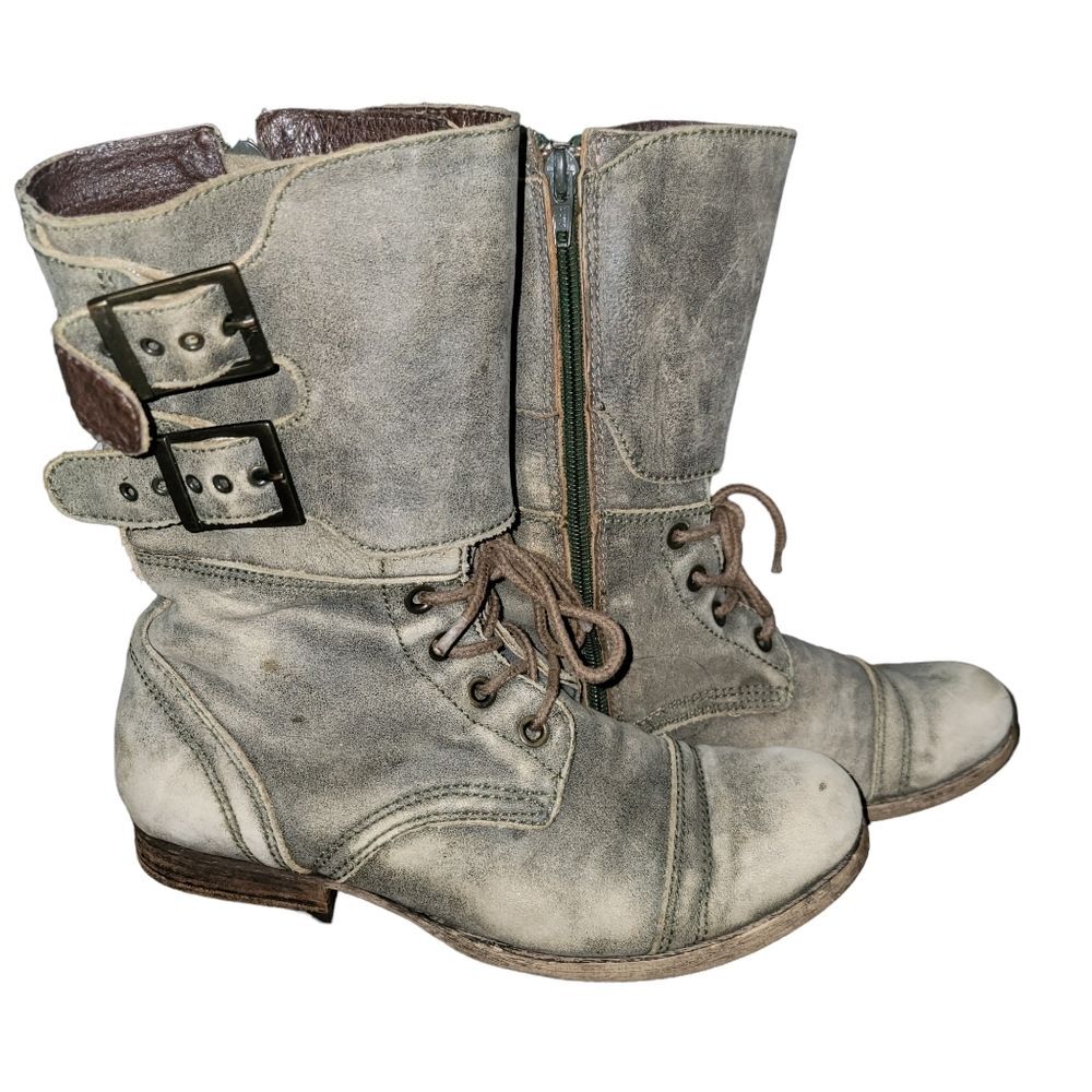 Anthropologie Matisse Lance Combat Boots in Stone Wash Leather Size 7.5M